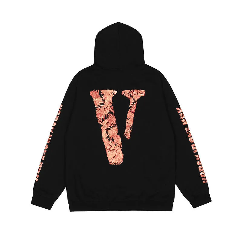 Skull Vlone Hoodie Printed Short-Sleeved T-shirt Hip Hop Hooded Sweater