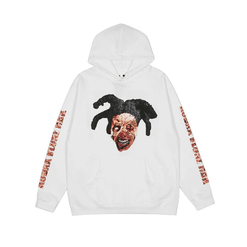 Skull Vlone Hoodie Printed Short-Sleeved T-shirt Hip Hop Hooded Sweater