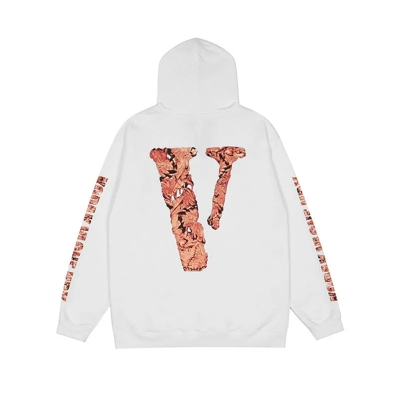 Skull Vlone Hoodie Printed Short-Sleeved T-shirt Hip Hop Hooded Sweater