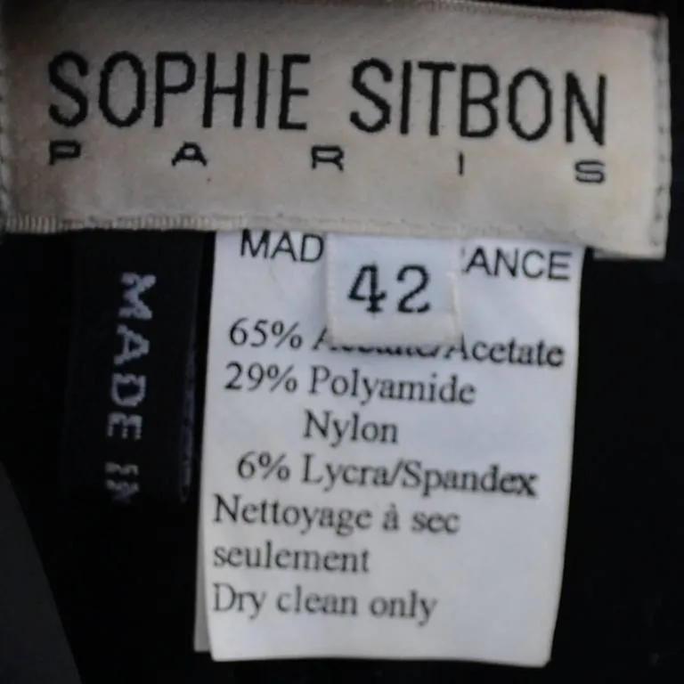 Sophie Sitbon Black Liquid Vintage Evening Gown Avant Garde Shawl Collar Size 8/10