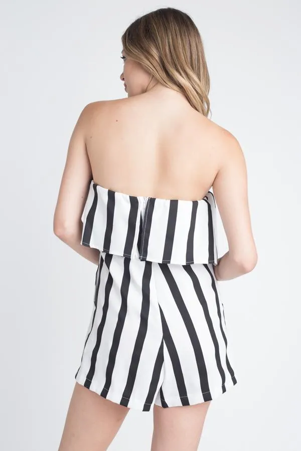 Strapless Stripe Pocket Romper | CozyCouture®