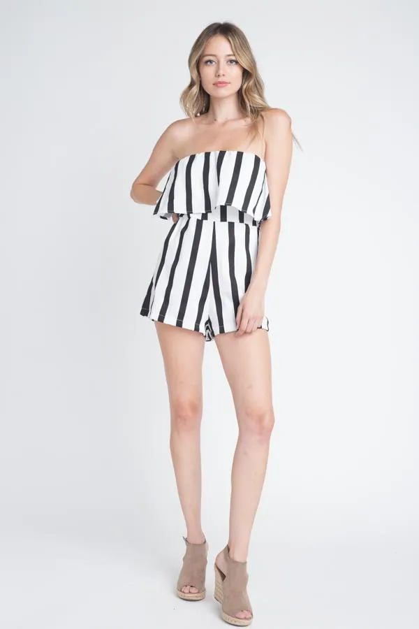Strapless Stripe Pocket Romper | CozyCouture®