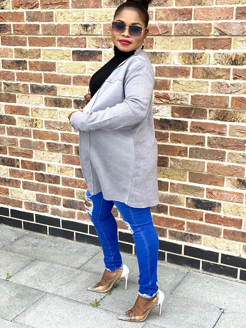 Suedish CardiJacket With Studs