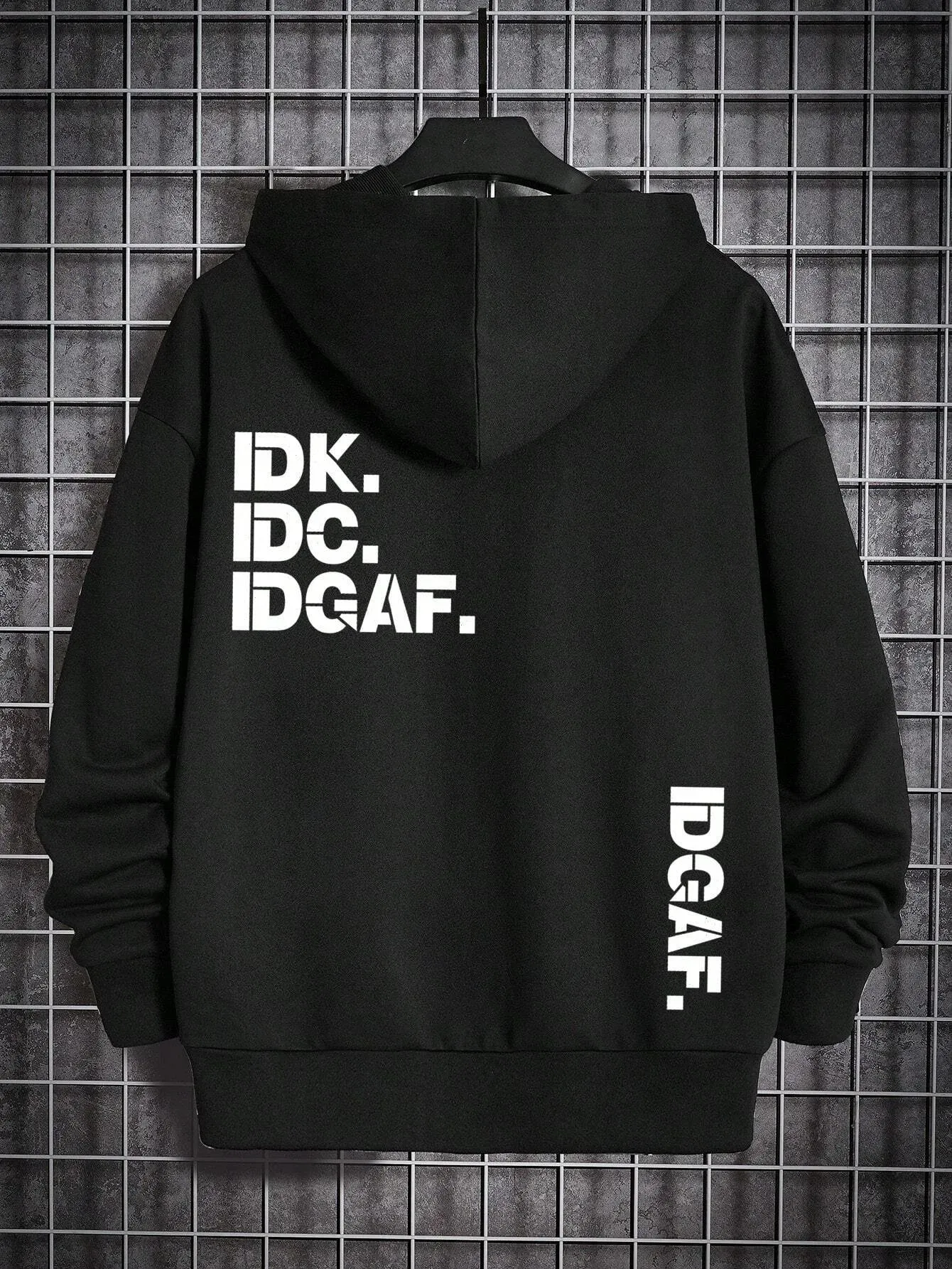 SXV  'idk idc idgaf’ Printed Cool Aesthetic Sweatshirt Hoodie