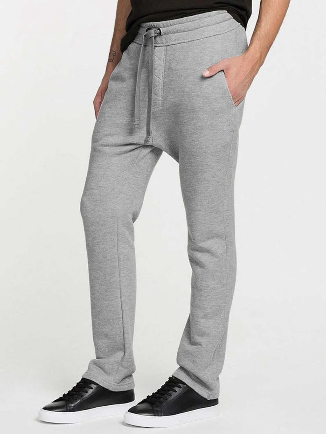 Tapered Loose-Fit Organic Cotton Sweatpants Melange Grey