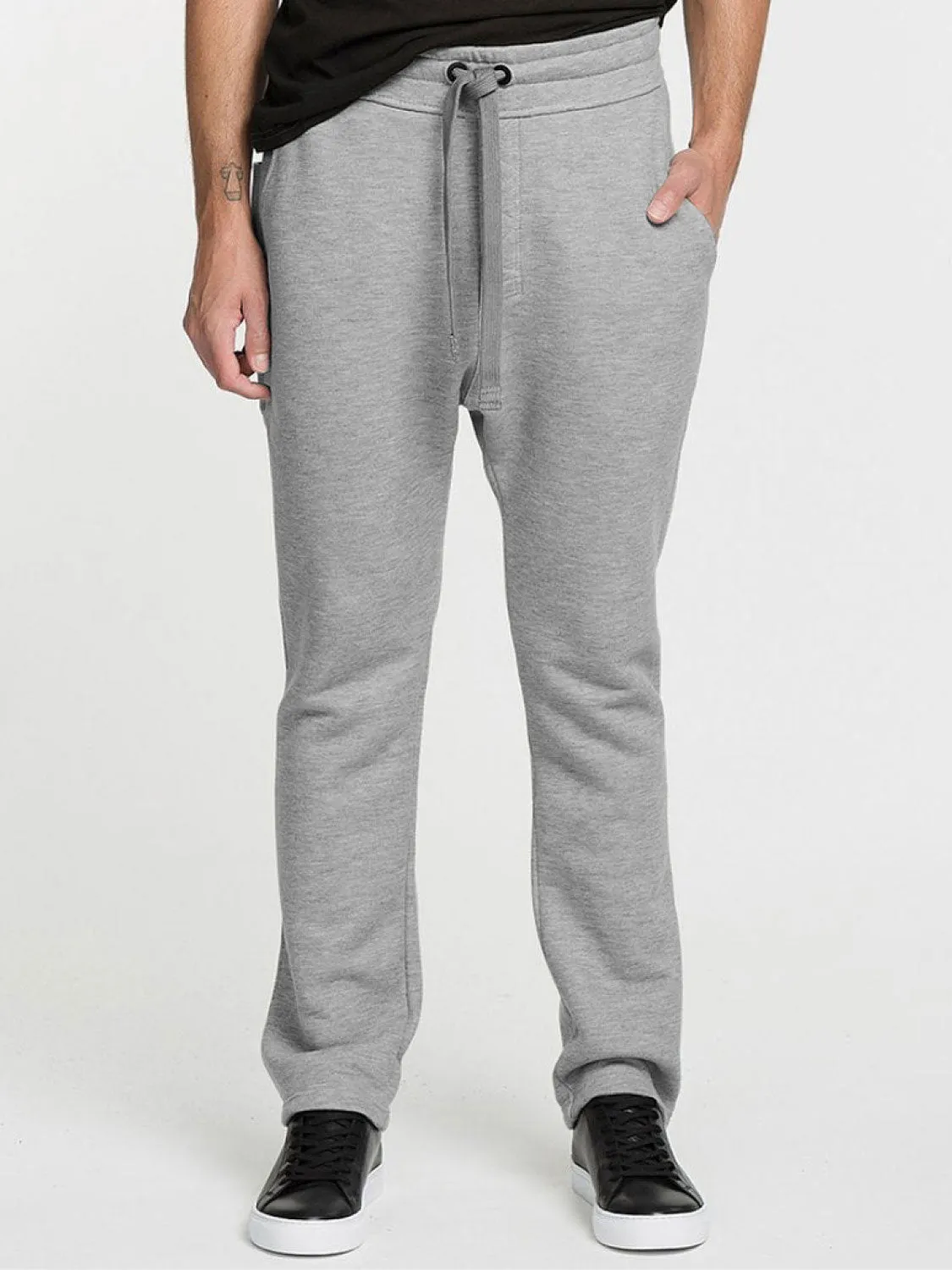 Tapered Loose-Fit Organic Cotton Sweatpants Melange Grey