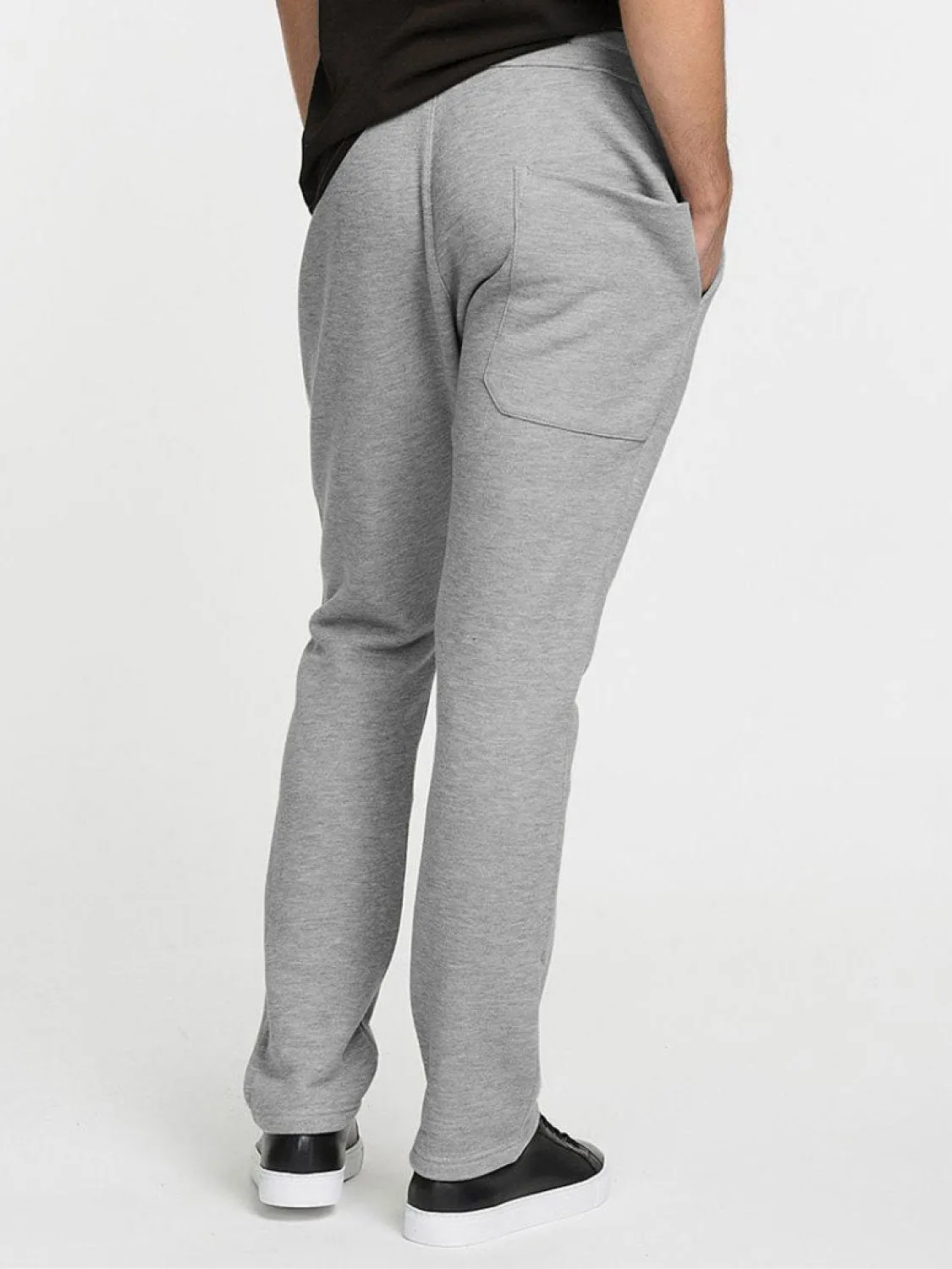 Tapered Loose-Fit Organic Cotton Sweatpants Melange Grey