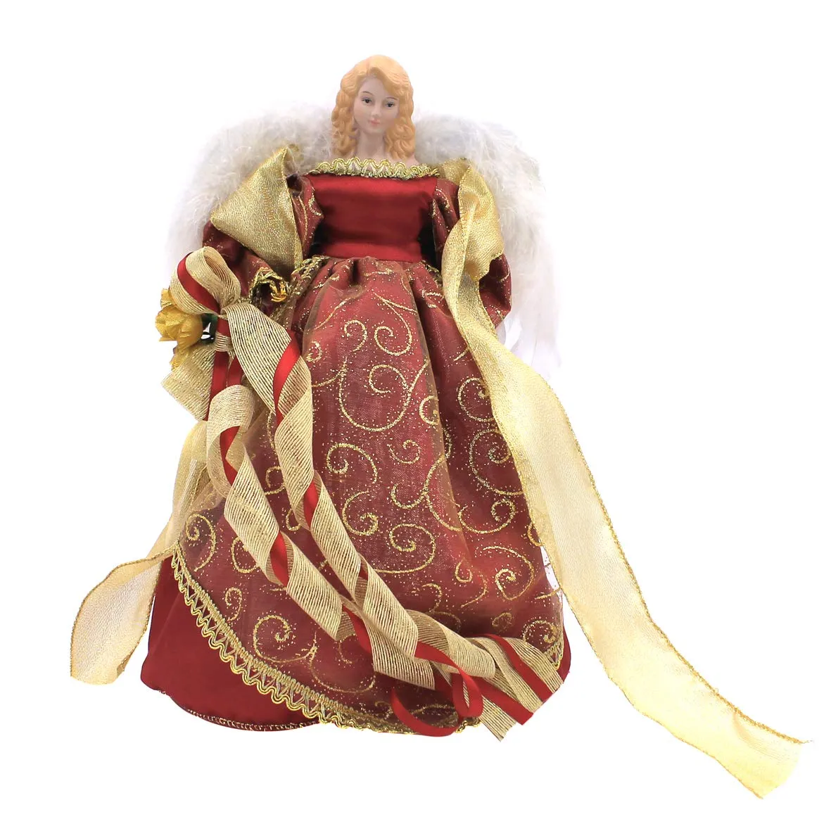 Tree Top Angel 12 inch Indoor Gold and Red - 82000