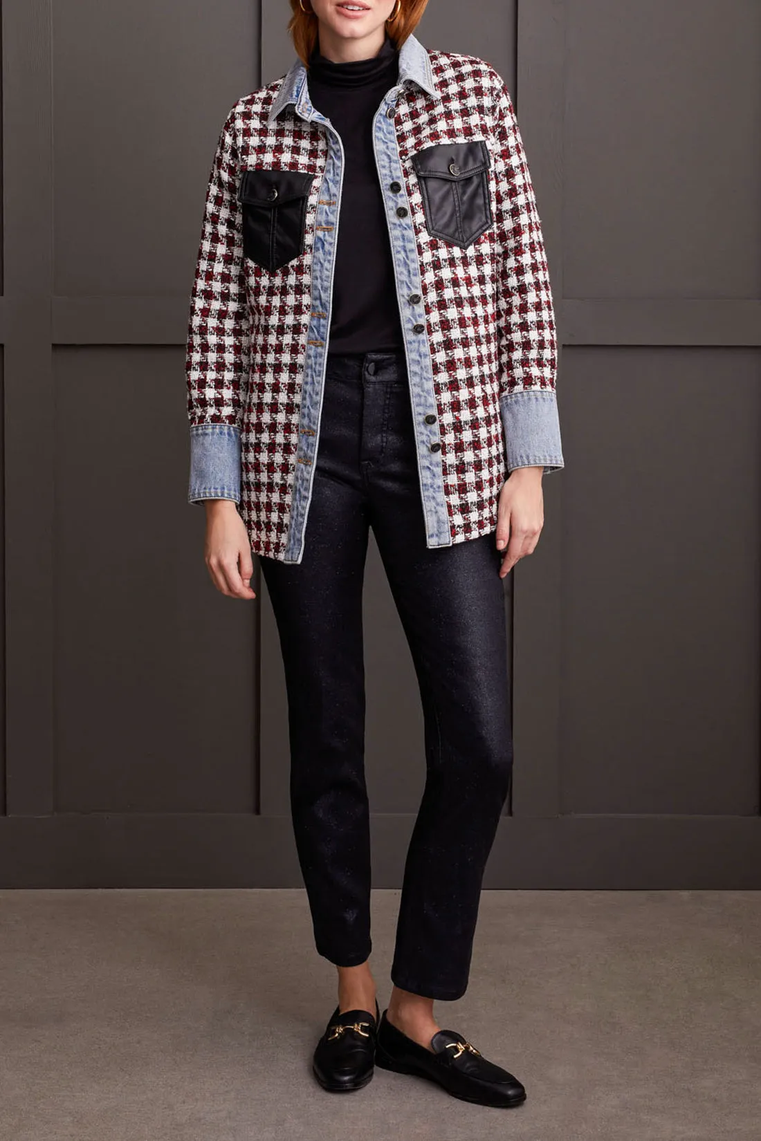 Tribal Jacket - Fancy Shacket - Scarlet /Denim