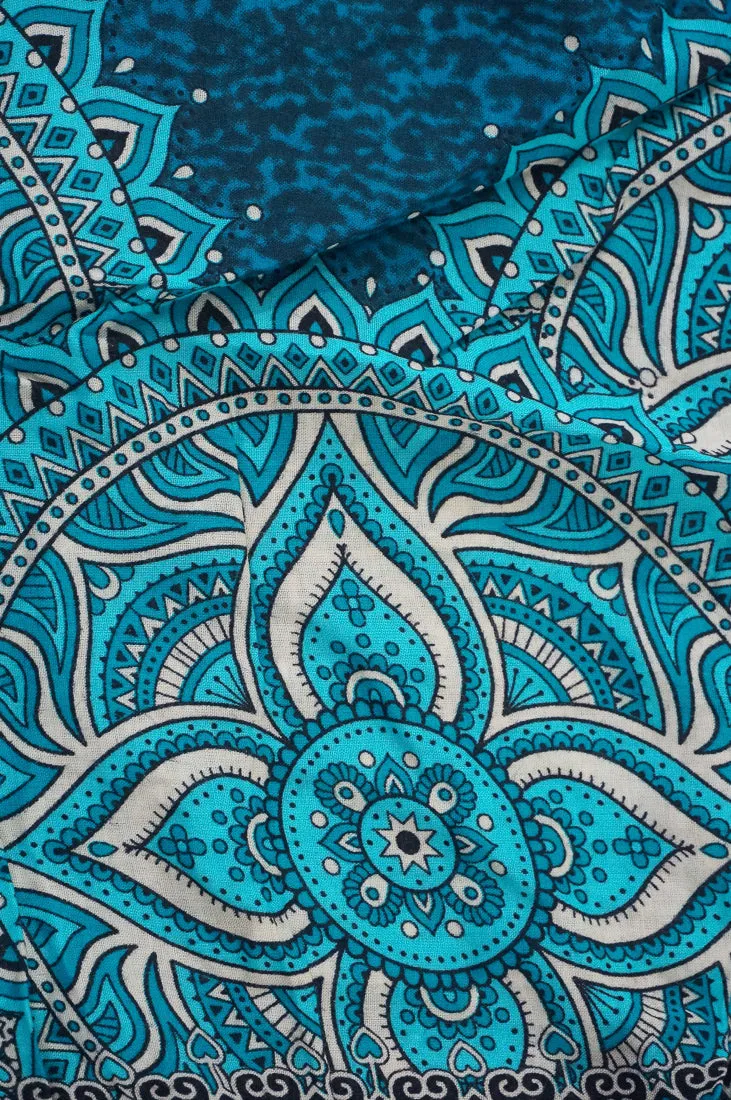 Turquoise Goddess Mandala Harem Pants