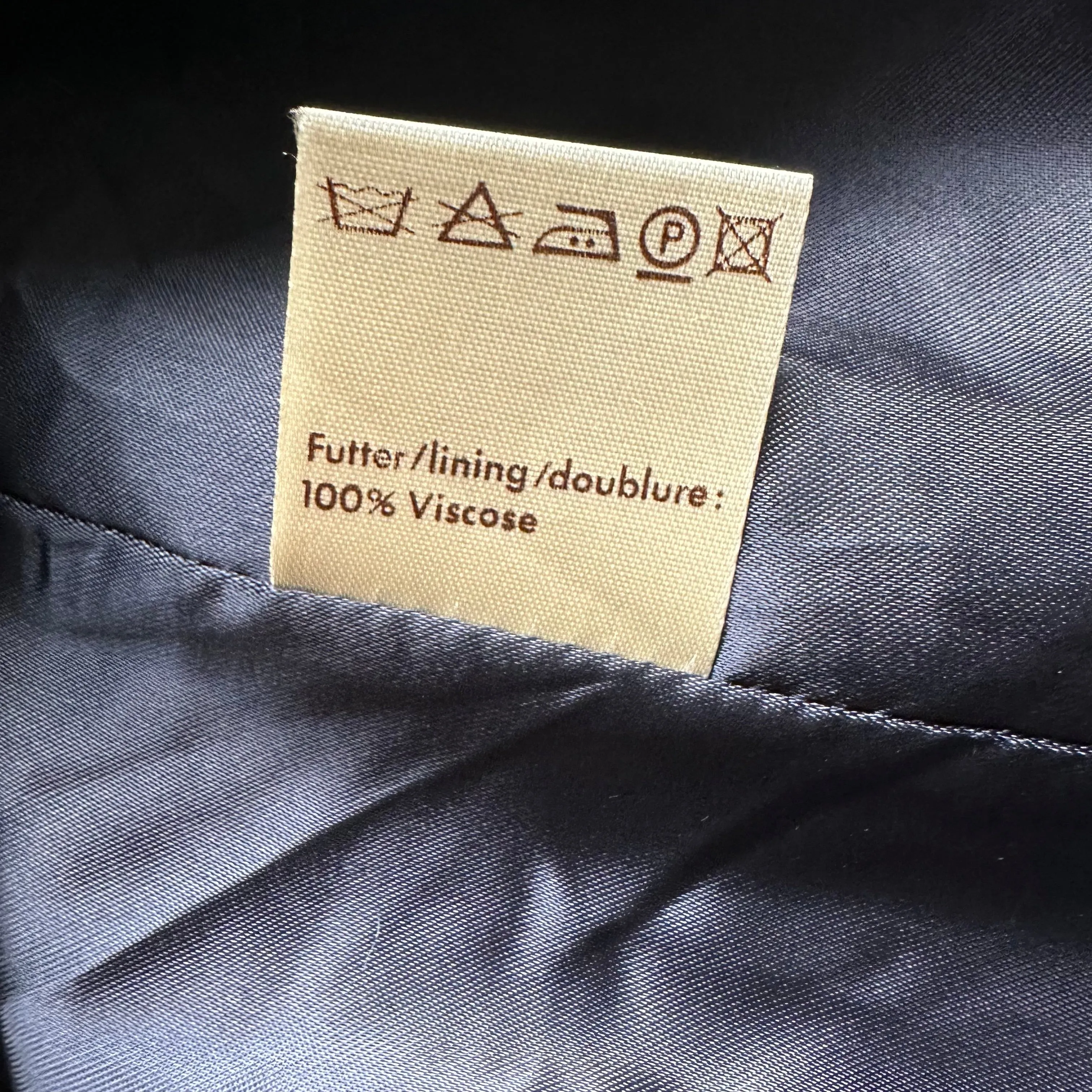 Vintage Alpaca Merino Wool Coat - Dark Blue - size M