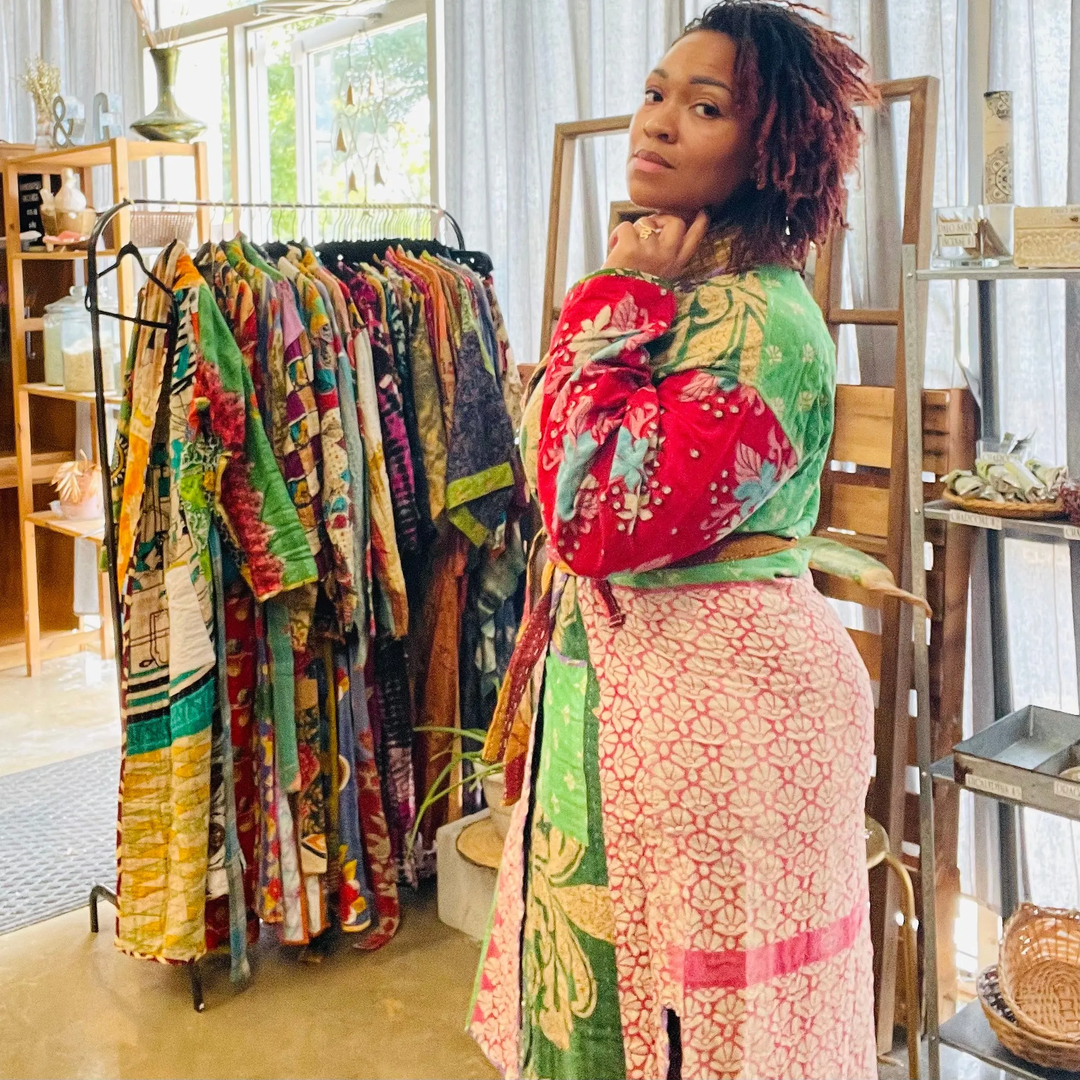 Vintage Kantha Quilted Kimono