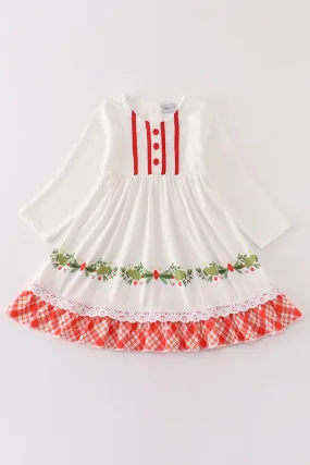 White christmas wreath dress