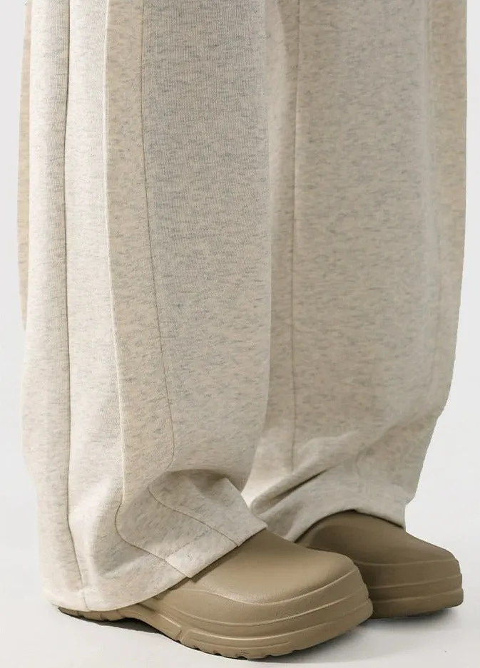Wide Leg Drawstring Panel-Pleated Sweatpant Joggers