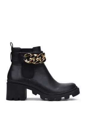 Women block heel combat Ankle boots With Chain ( Shiba By Cape Robbin )