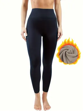 Women's Fleece Lined Solid Color Leggings