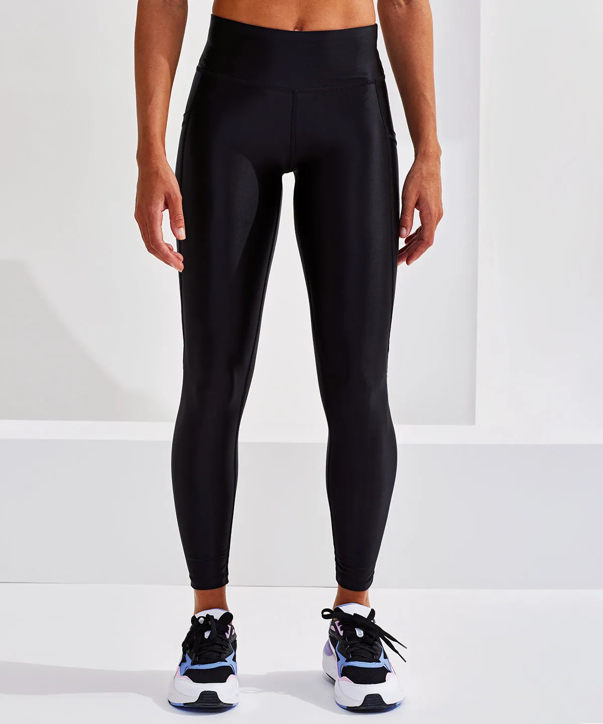 Womens TriDri® high-shine leggings | Black